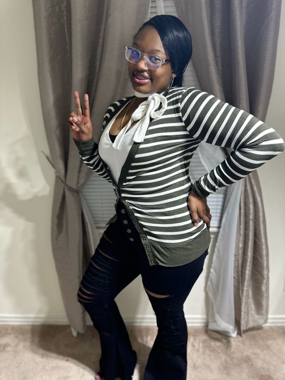 Stripped Cardigan