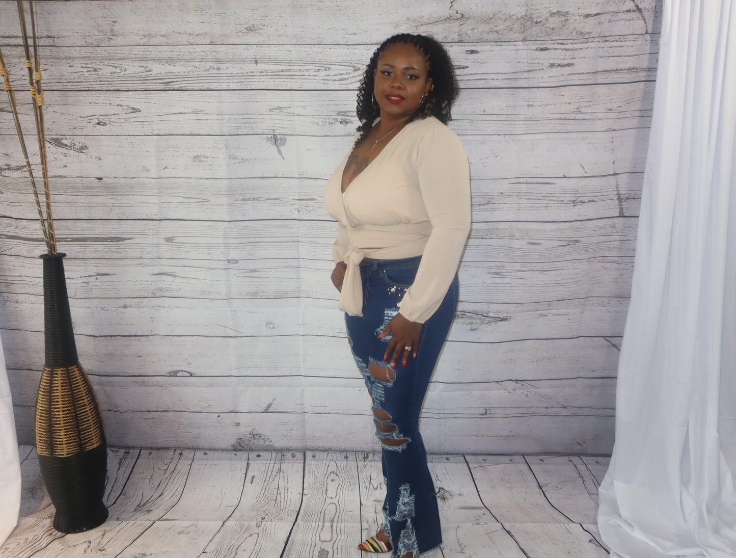 Pearls in Distress Jeans