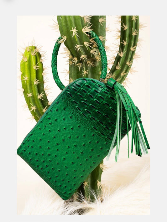 Faux Ostrich Bangle Clutch