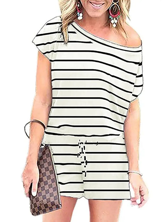 Stripped Short Romper